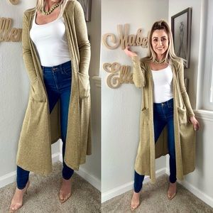 LuLaRoe marigold heathered open front duster cardigan size medium